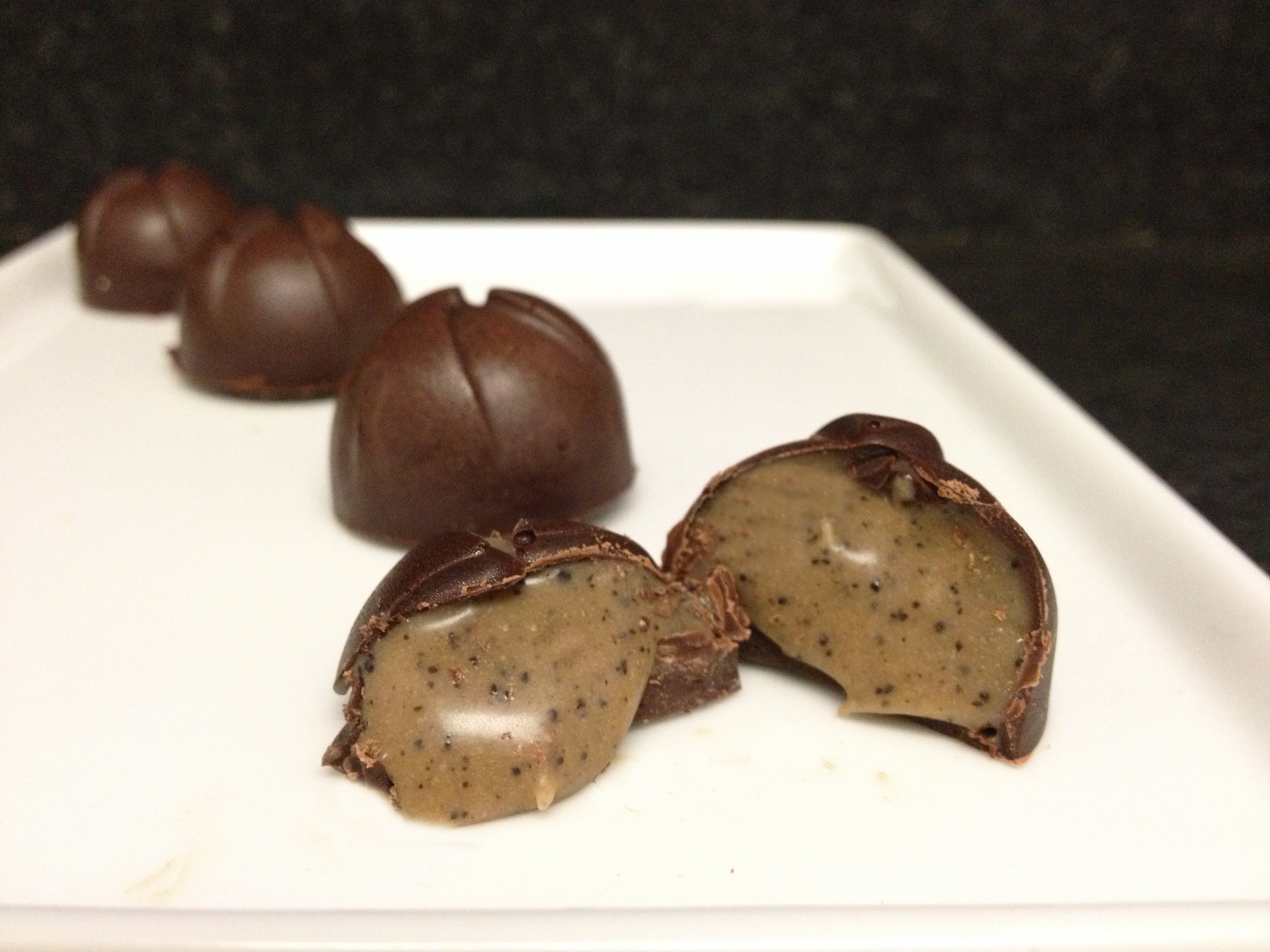 Pretty in Pistachio Kahlua Creme filled Chocolates