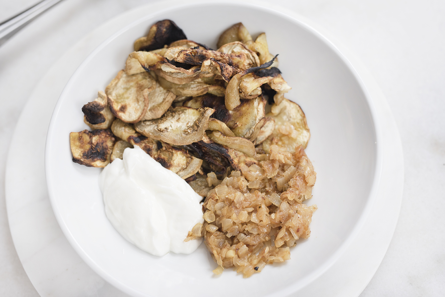 Pretty in Pistachio Easy Eggplant and Caramelized Onion Dip Pretty