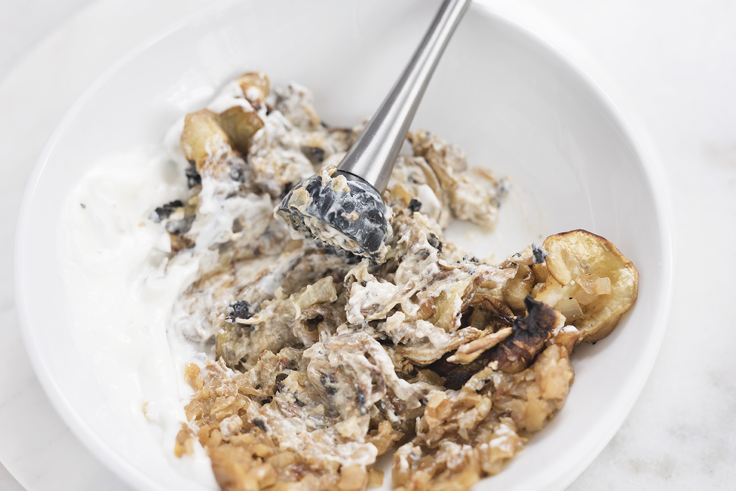 Pretty in Pistachio Easy Eggplant and Caramelized Onion Dip Pretty