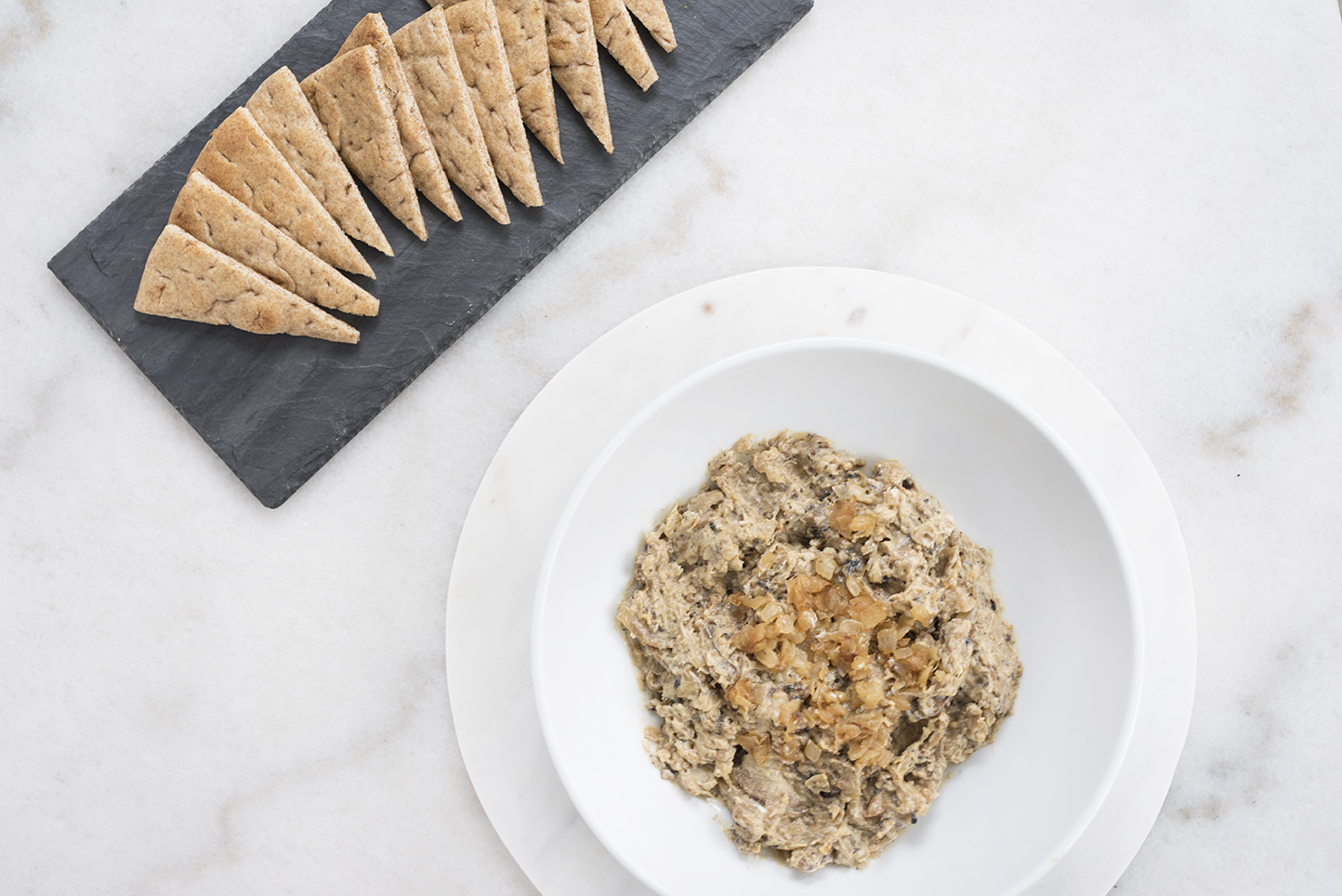 Pretty in Pistachio Easy Eggplant and Caramelized Onion Dip Pretty