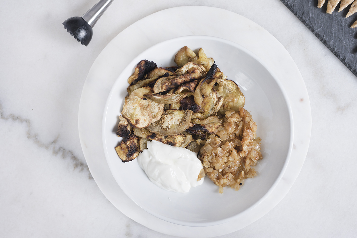 Pretty in Pistachio Easy Eggplant and Caramelized Onion Dip Pretty