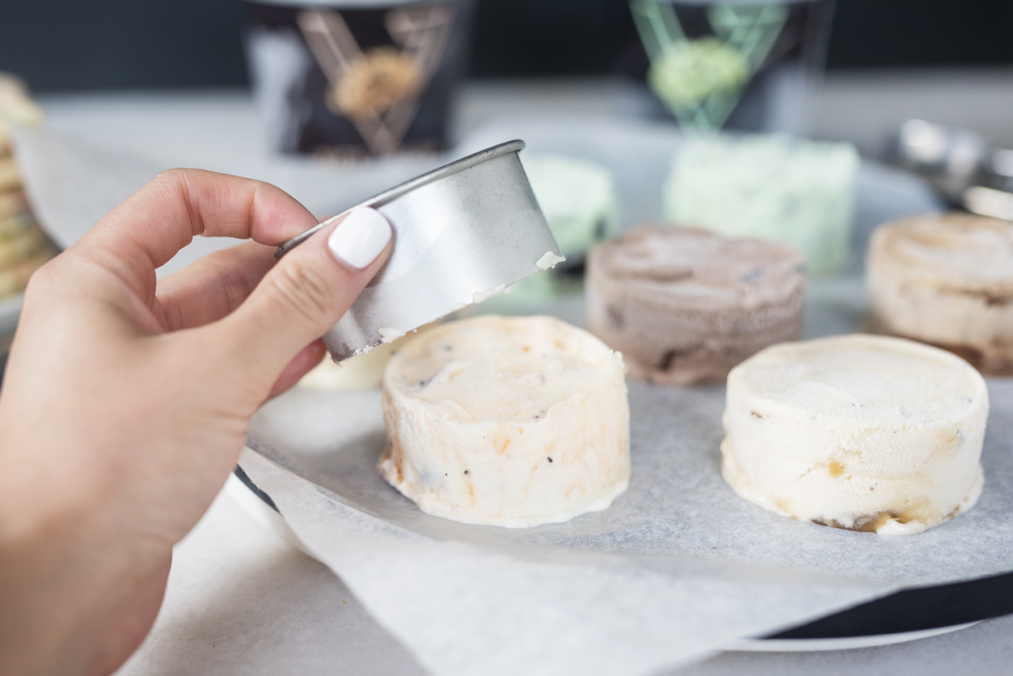 MAKING ICE CREAM SANDWICHES